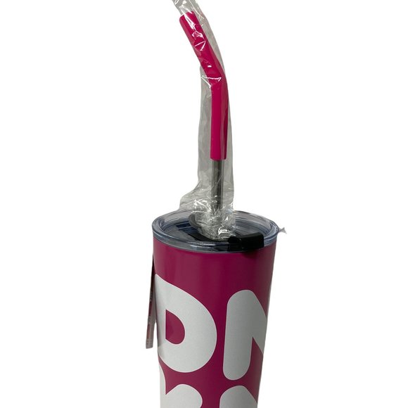 Dunkin Pink Stainless Sipper Tumbler with Straw - Picture 2 of 8